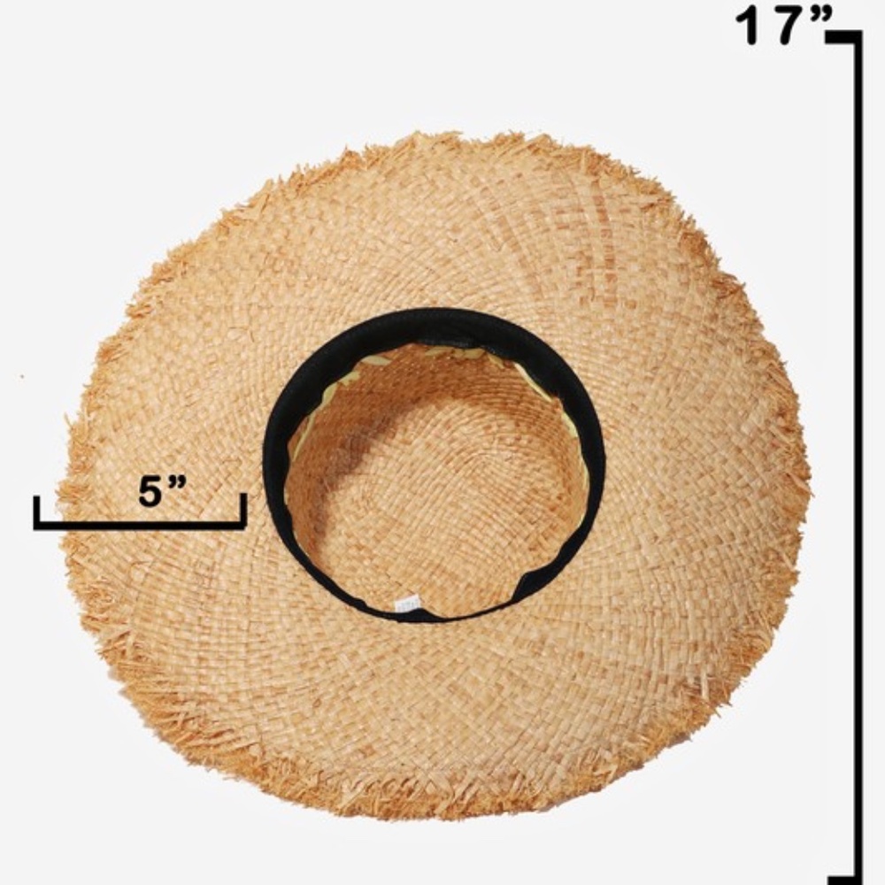 SOLD OUT Natural Raffia Weave Women's Beach Vacation Summer Sun Hat - Picture 3 of 3